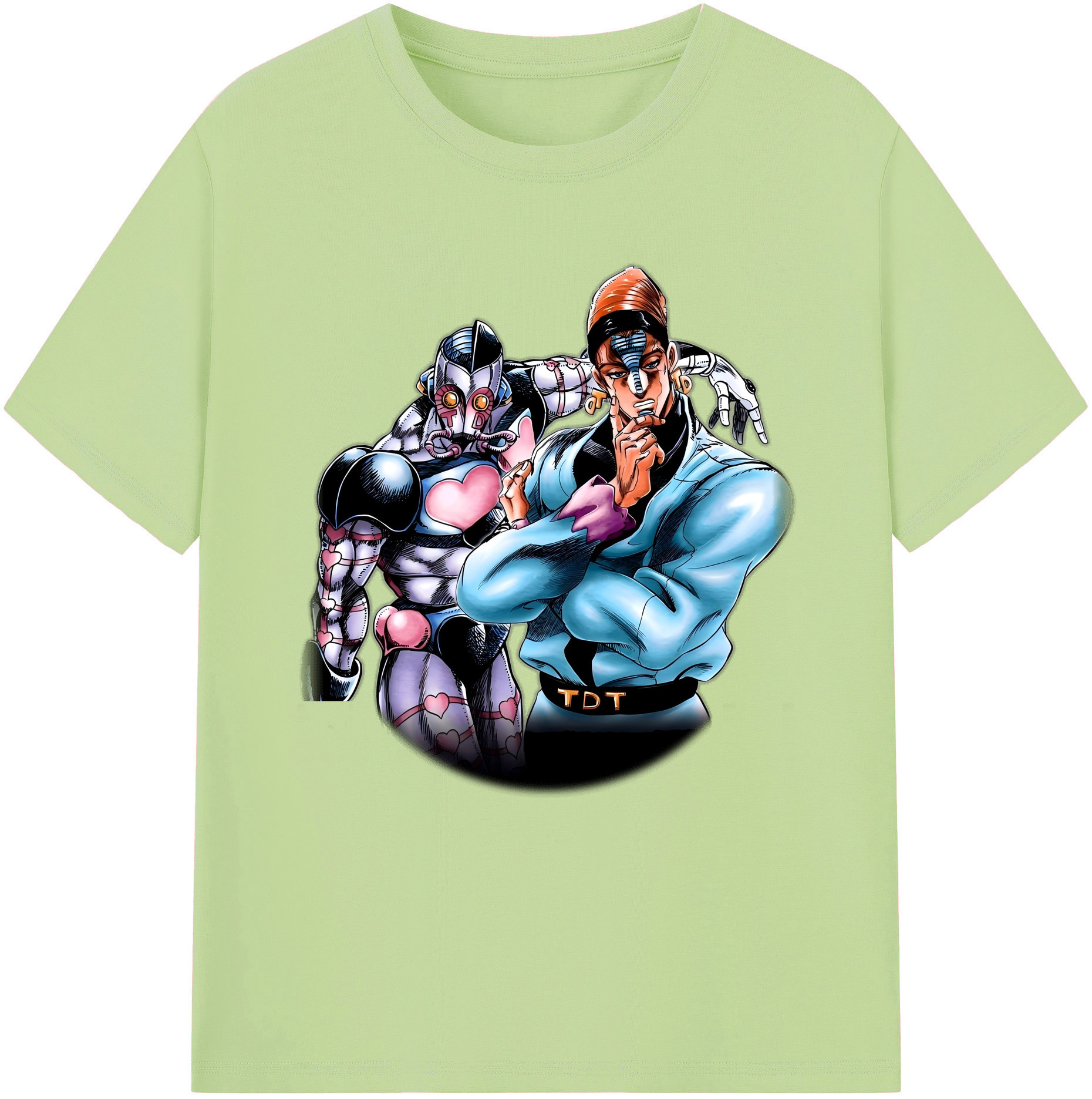 （画像用） ジョジョの奇妙な冒険 ひがしかた じょうすけ JoJo's Bizarre Adventure Higashikata Josuke 綿100％半袖Tシャツ（フロントプリント）